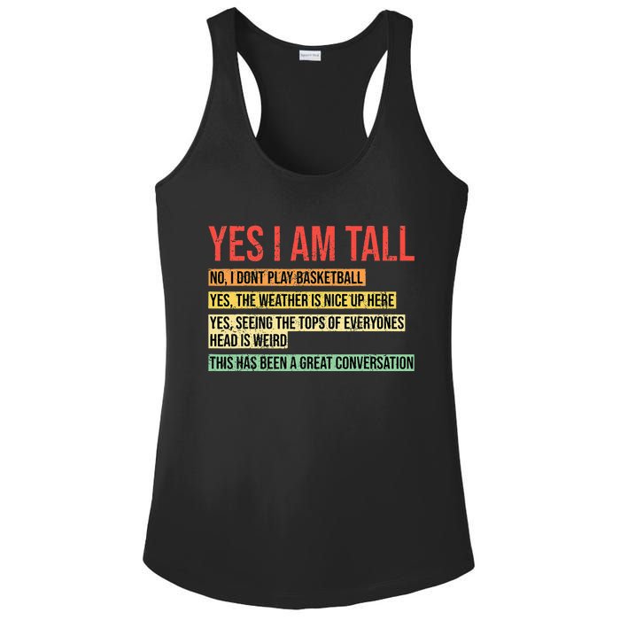 Yes I Am Tall Ladies PosiCharge Competitor Racerback Tank