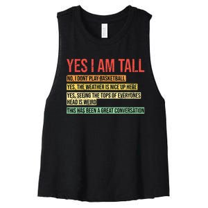 Yes I Am Tall Women's Racerback Cropped Tank