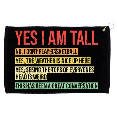 Yes I Am Tall Grommeted Golf Towel