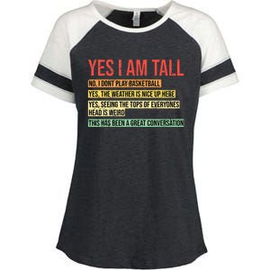 Yes I Am Tall Enza Ladies Jersey Colorblock Tee