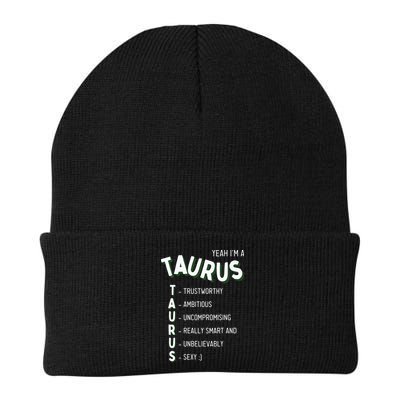 Yeah Im A Taurus Zodiac Beanie