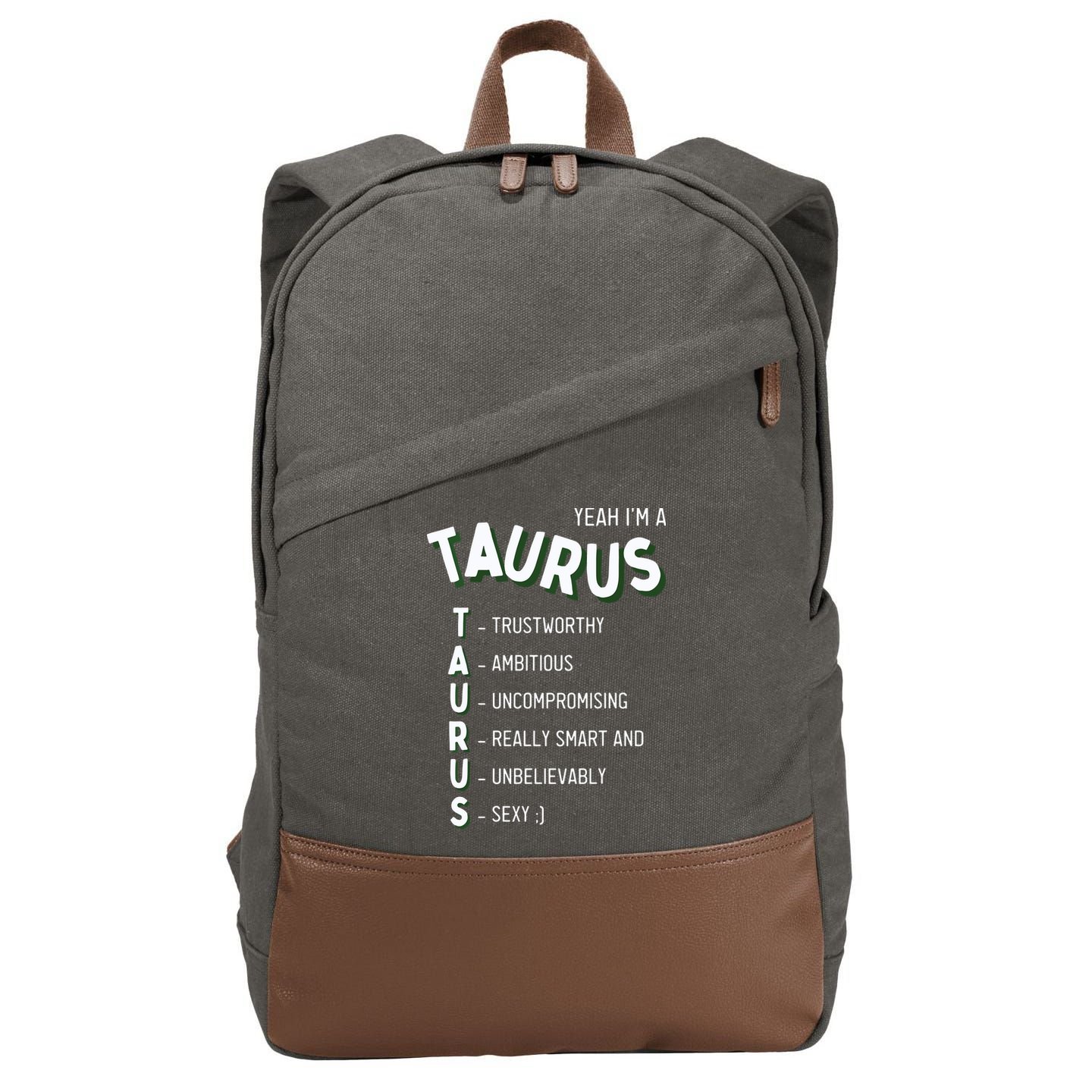 Yeah Im A Taurus Zodiac Cotton Canvas Backpack