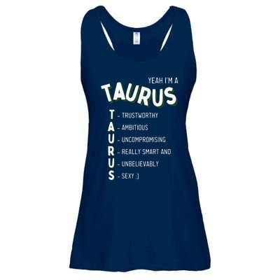 Yeah Im A Taurus Zodiac Ladies Essential Flowy Tank