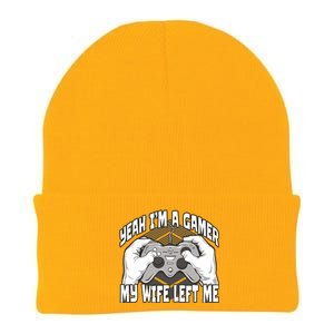 Yeah I'm A Gamer My Wife Left Funny Knit Cap Winter Beanie