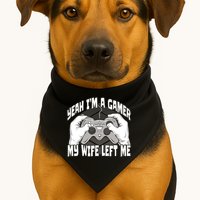 Yeah I'm A Gamer My Wife Left Funny USA-Made Doggie Bandana