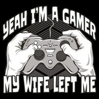 Yeah I'm A Gamer My Wife Left Funny USA-Made Doggie Bandana