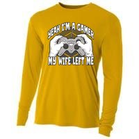 Yeah I'm A Gamer My Wife Left Funny Cooling Performance Long Sleeve Crew