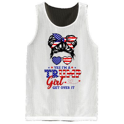 Yes IM A Trump Girl Get Over It Messy Bun Hair Trump 2024 Mesh Reversible Basketball Jersey Tank