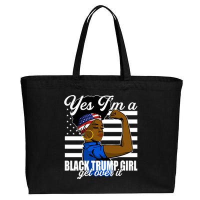 Yes Im A Black Trump Girl Girl Get Over It 2024 Supporter Cotton Canvas Jumbo Tote