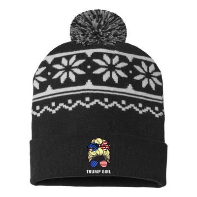 Yes IM A Trump Girl Get Over It Trump 2024 Election Gifts USA-Made Snowflake Beanie