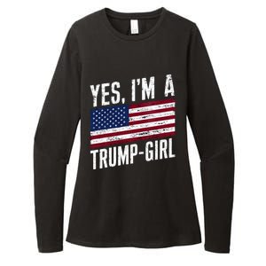 Yes IM A Trump American Flag Gift Womens CVC Long Sleeve Shirt