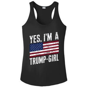 Yes IM A Trump American Flag Gift Ladies PosiCharge Competitor Racerback Tank