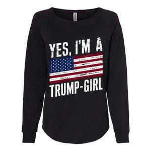 Yes IM A Trump American Flag Gift Womens California Wash Sweatshirt