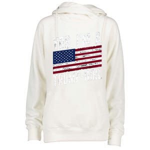 Yes IM A Trump American Flag Gift Womens Funnel Neck Pullover Hood