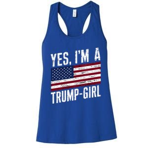 Yes IM A Trump American Flag Gift Women's Racerback Tank