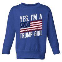 Yes IM A Trump American Flag Gift Toddler Sweatshirt