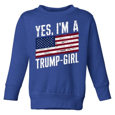 Yes IM A Trump American Flag Gift Toddler Sweatshirt