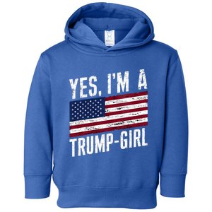 Yes IM A Trump American Flag Gift Toddler Hoodie