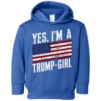 Yes IM A Trump American Flag Gift Toddler Hoodie