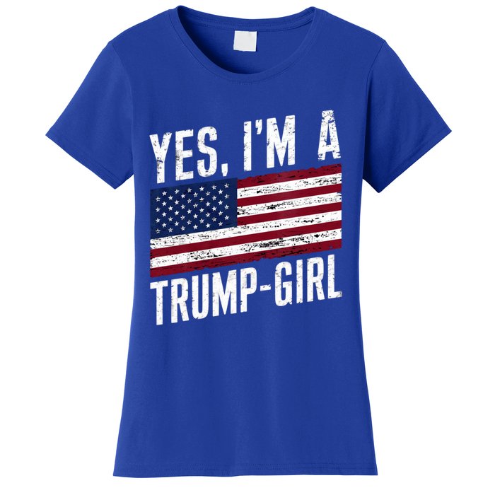 Yes IM A Trump American Flag Gift Women's T-Shirt