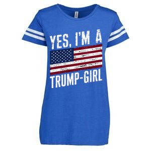 Yes IM A Trump American Flag Gift Enza Ladies Jersey Football T-Shirt