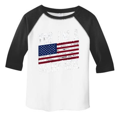 Yes IM A Trump American Flag Gift Toddler Fine Jersey T-Shirt