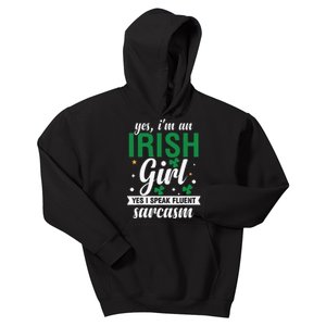 Yes I'm An Irish  I Speak Fluent Sarcasm quote Kids Hoodie