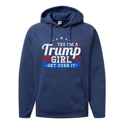 Yes IM A Trump Come Over Donald Trump Gift Performance Fleece Hoodie