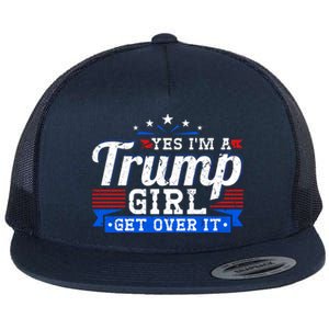 Yes IM A Trump Come Over Donald Trump Gift Flat Bill Trucker Hat