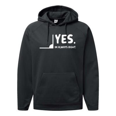 Yes Im Always Right Math Teacher Performance Fleece Hoodie