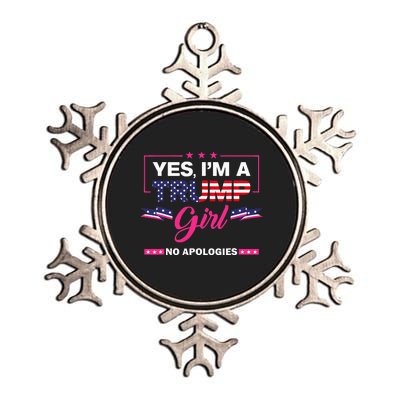 Yes Im A Trump Girl No Apologies 2024 Election Metallic Star Ornament