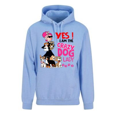 Yes I Am The Crazy Dog Lady Gift Funny Dog Lover Gift Great Gift Unisex Surf Hoodie