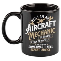 Yes I Am An Aircraft Mechanic Airplane Aviation Technician 11oz C Handle Ceramic Mug
