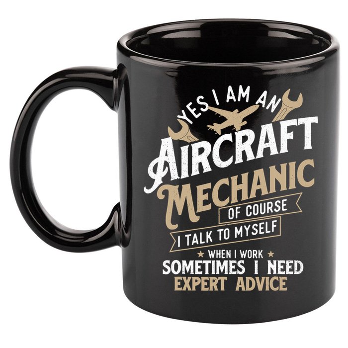 Yes I Am An Aircraft Mechanic Airplane Aviation Technician 11oz C Handle Ceramic Mug