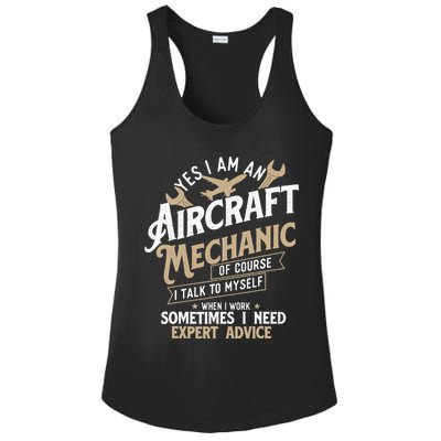 Yes I Am An Aircraft Mechanic Airplane Aviation Technician Ladies PosiCharge Competitor Racerback Tank
