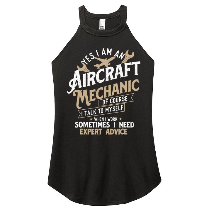 Yes I Am An Aircraft Mechanic Airplane Aviation Technician Women's Perfect Tri Rocker Tank