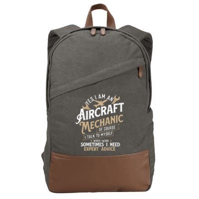 Yes I Am An Aircraft Mechanic Airplane Aviation Technician Cotton Canvas Backpack