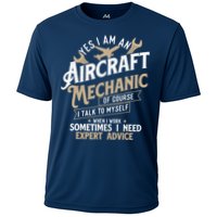 Yes I Am An Aircraft Mechanic Airplane Aviation Technician Cooling Performance Crew T-Shirt