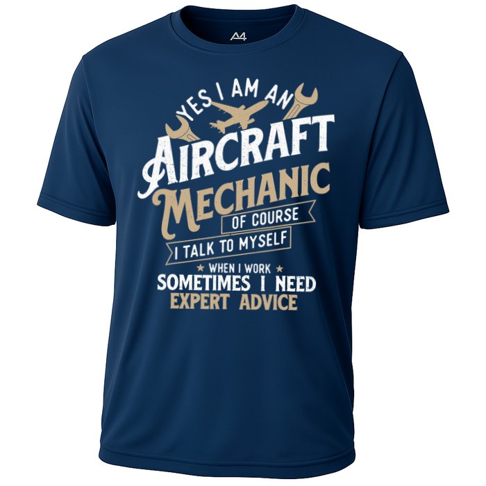 Yes I Am An Aircraft Mechanic Airplane Aviation Technician Cooling Performance Crew T-Shirt