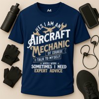 Yes I Am An Aircraft Mechanic Airplane Aviation Technician Cooling Performance Crew T-Shirt