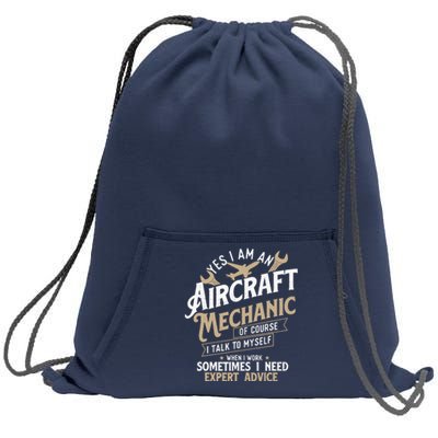 Yes I Am An Aircraft Mechanic Airplane Aviation Technician Sweatshirt Cinch Pack Bag