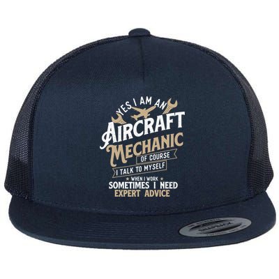 Yes I Am An Aircraft Mechanic Airplane Aviation Technician Flatbill Hat