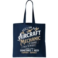 Yes I Am An Aircraft Mechanic Airplane Aviation Technician Tote Bag