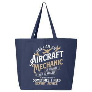 Yes I Am An Aircraft Mechanic Airplane Aviation Technician 25L Jumbo Tote