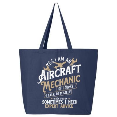 Yes I Am An Aircraft Mechanic Airplane Aviation Technician 25L Jumbo Tote