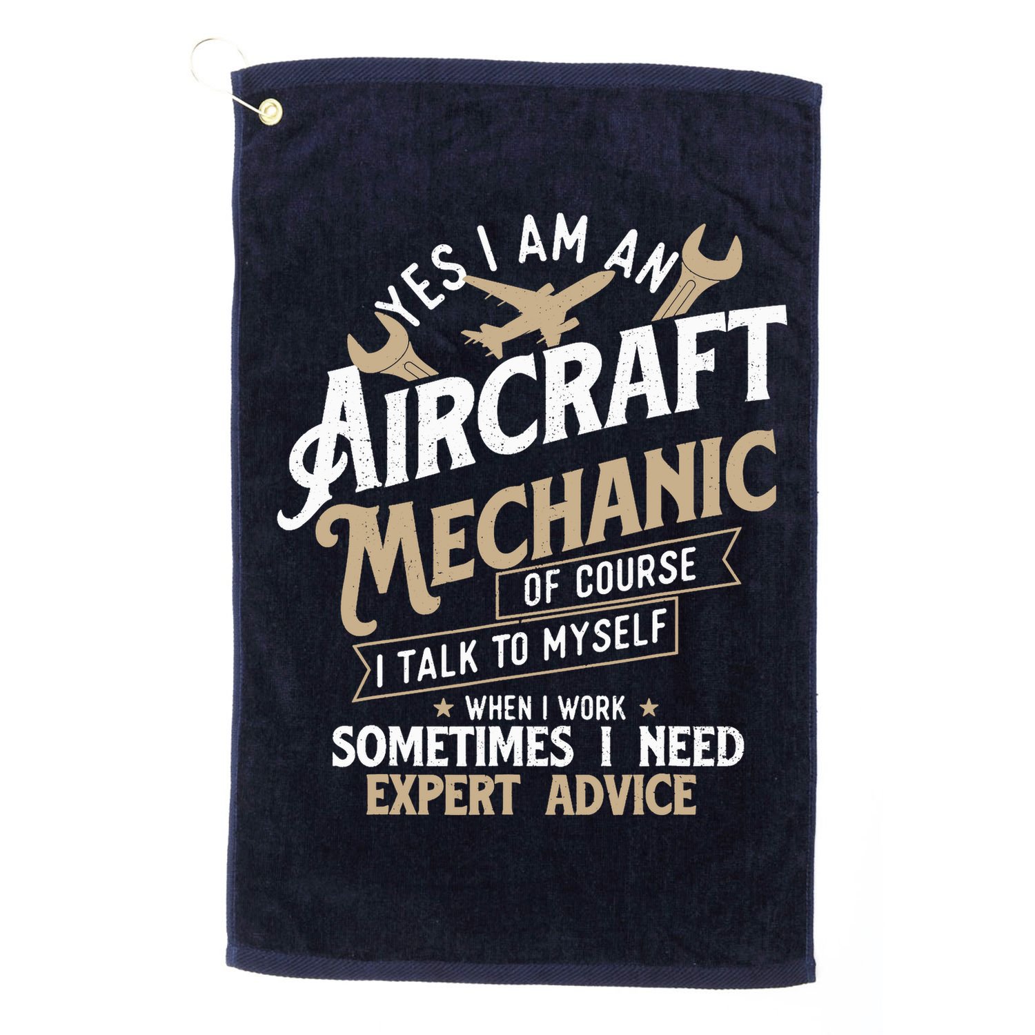 Yes I Am An Aircraft Mechanic Airplane Aviation Technician Golf Towel