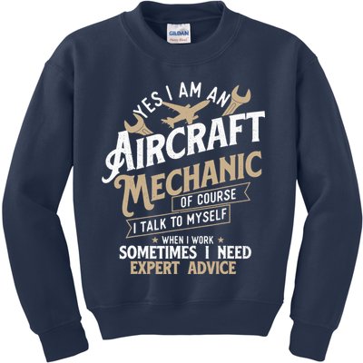 Yes I Am An Aircraft Mechanic Airplane Aviation Technician Kids Sweatshirt