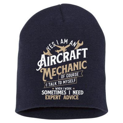 Yes I Am An Aircraft Mechanic Airplane Aviation Technician Short Acrylic Beanie