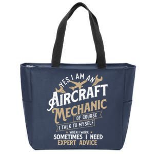 Yes I Am An Aircraft Mechanic Airplane Aviation Technician Zip Tote Bag