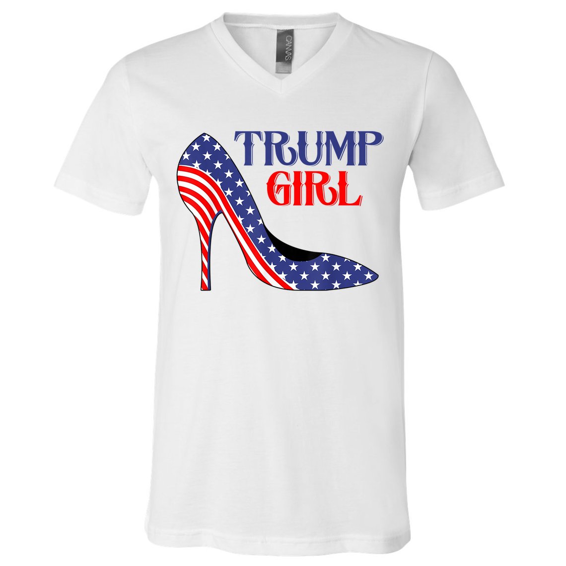 Yes I'm A Trump Girl Get Over It Women Design V-Neck T-Shirt